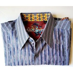 Robert Graham Men's  100% Cotton Size XL Striped Button Down Shirt